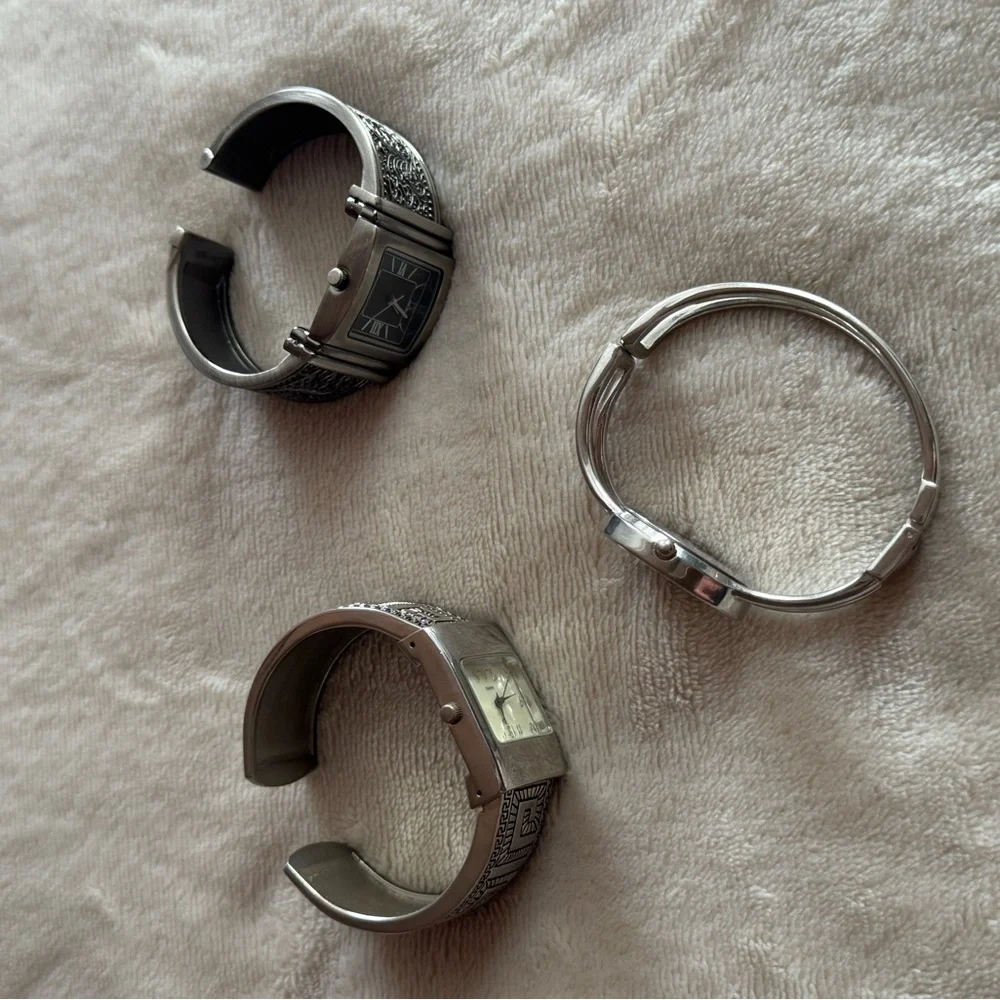 Set of Three Silver Tone Bracelet Watches